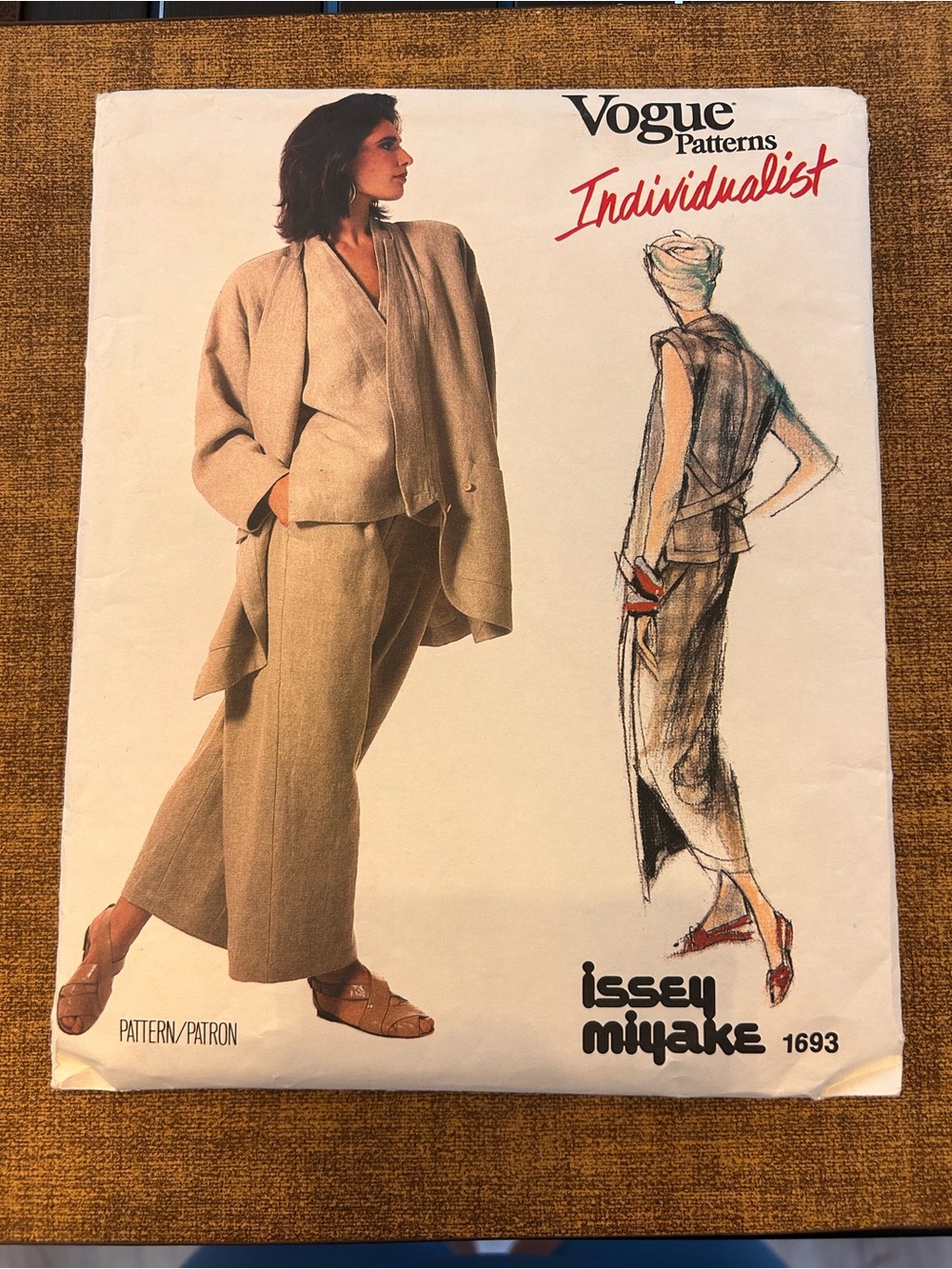 VTG 1986 Vogue Individualist 1693 Issey Miyake Pattern Size 8